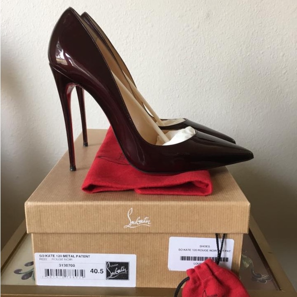 Christian Louboutin So Kate 120 - Patent Rouge Noir / Dark Cherry - Rare!